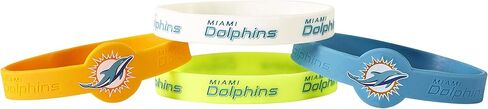aminco NFL Unisex NFL Sports Team Logo Silicone Rubber Wrist Band Bracelet Set of 4 in Saudi Arabia