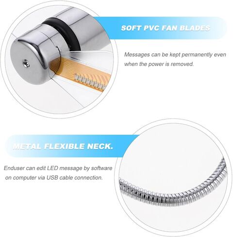 POPETPOP USB مراوح الساعة، مروحة USB صغيرة قابلة للبرمجة وتحرير شاشة LED مروحة تبريد محمولة للمكتب والمنزل in Kuwait
