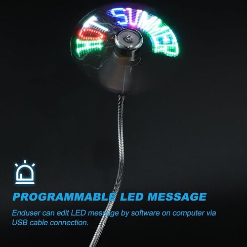 POPETPOP USB مراوح الساعة، مروحة USB صغيرة قابلة للبرمجة وتحرير شاشة LED مروحة تبريد محمولة للمكتب والمنزل in Kuwait