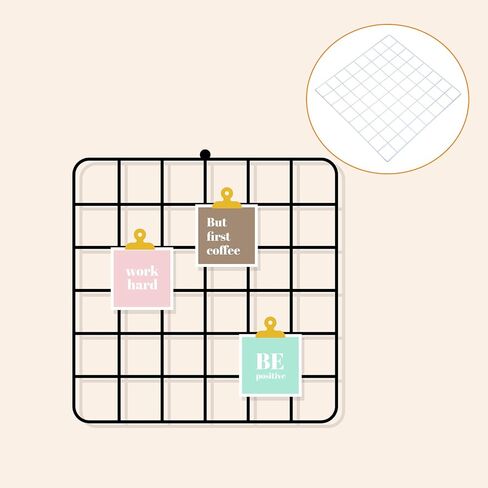 YOKIVE 2Pcs Iron Wire Grid Panel, Decorative Panels Board | Photo Pictures Display Holders Hanging Frame for Home Office (White, 16"x16") in Saudi Arabia