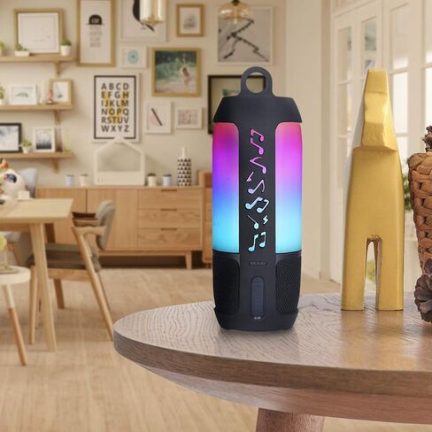 Linkidea Silicone Speaker Case Cover Compatible with JBL Pulse 3 Wireless Bluetooth IPX7 Waterproof Speaker Case, Protective Soft Skin Sleeve, Travel Carrying Pouch with Keychain Hook (Black) in Saudi Arabia