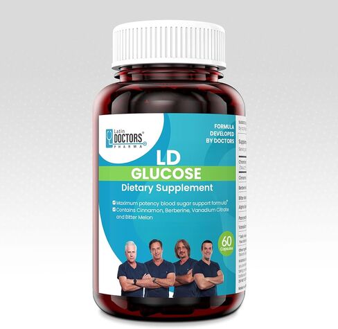 Latin Doctors Glucose Support Berberine Supplement, Natural Formula with Cinnamon, Vanadium Citrate and Bitter Melon, Helps Control, Balance, and Support Healthy Levels, 60 Capsules in Saudi Arabia