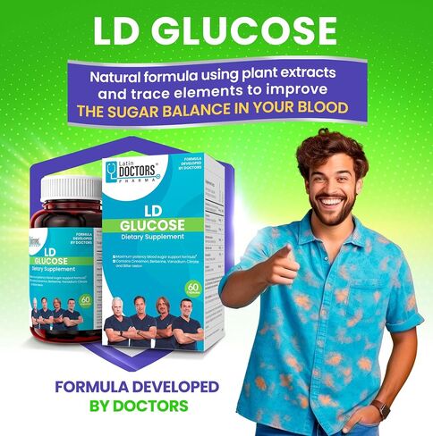 Latin Doctors Glucose Support Berberine Supplement, Natural Formula with Cinnamon, Vanadium Citrate and Bitter Melon, Helps Control, Balance, and Support Healthy Levels, 60 Capsules in Saudi Arabia