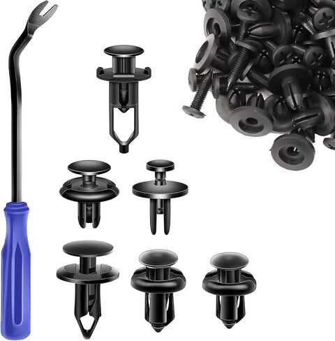 AXELECT 120 PCS Car Clips with Fastener Removal Tool, Car Push Pins Retainer Fender Clip, 6 Different Bumper Rivet Clip for Almost Vehicles in Saudi Arabia