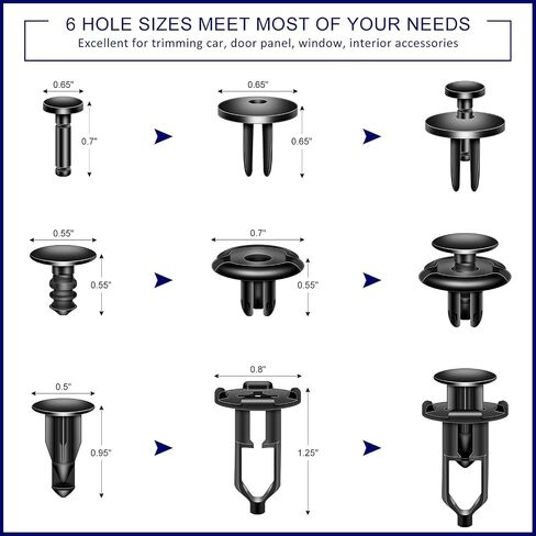 AXELECT 120 PCS Car Clips with Fastener Removal Tool, Car Push Pins Retainer Fender Clip, 6 Different Bumper Rivet Clip for Almost Vehicles in Saudi Arabia