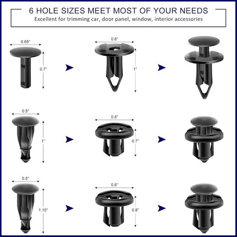 AXELECT 120 PCS Car Clips with Fastener Removal Tool, Car Push Pins Retainer Fender Clip, 6 Different Bumper Rivet Clip for Almost Vehicles in Saudi Arabia