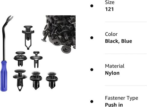 AXELECT 120 PCS Car Clips with Fastener Removal Tool, Car Push Pins Retainer Fender Clip, 6 Different Bumper Rivet Clip for Almost Vehicles in Saudi Arabia