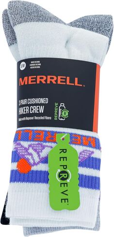 Merrell Men's and Women's Recycled Everyday Socks-3 Pair Pack-Repreve Mesh in Saudi Arabia