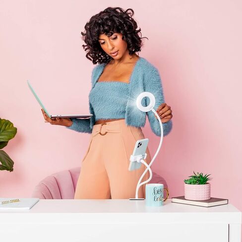 Shine - Minimalist Selfie LED Ring Light with Desk Clip and Cell Phone Holder | 3 Adjustable Light Modes | Brighten up Your Photos and Videos on TikTok, Zoom, IG, and Everyday Life in Kuwait