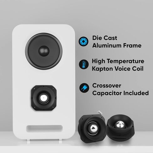 مكبر صوت للسيارة مقاس 3 بوصات من بيراميد - قوة 1000 وات عالية القوة 3 بوصات نظام مكبر صوت من التيتانيوم الفائق مع إطار من الألومنيوم المصبوب، تردد 2 كيلو هرتز - 25 كيلو هرتز، 109 ديسيبل، 4-8 أوم، مغناطيس TW57 شديد التحمل 100 أونصة، أسود in Kuwait