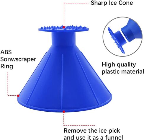 Round Magical Ice Scrapers for Car Windshield,4 Pcs Colorful Ice Scraper Windshield Magic Snow Scraper Funnel Scrape Snow Removal in Kuwait