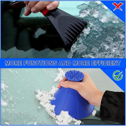 Round Magical Ice Scrapers for Car Windshield,4 Pcs Colorful Ice Scraper Windshield Magic Snow Scraper Funnel Scrape Snow Removal in Kuwait
