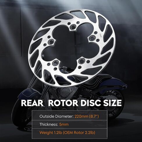 قرص دوار الفرامل الخلفي 8.7 بوصة لسوزوكي GSXR600 1997-2022، GSXR750 1996-2022، GSXR1000 2001-2016، SV1000 03-07، SV650 03-10، TL1000R 98-03، TL1000S 97-01 - 1 قطعة in Saudi Arabia