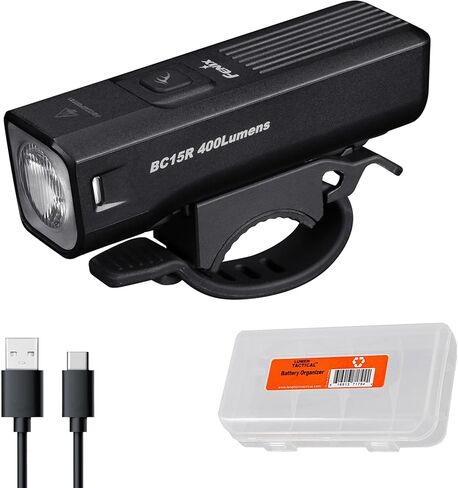 Fenix BC15R Bike Light, USB-C Rechargeable Quick Release, Lightweight Bright with Long Runtime and Anti-Glare, Helmet Mountable, Waterproof for Night Riding with Lumentac Organizer in Saudi Arabia