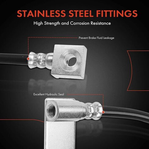A-Premium Rear Driver Brake Hydraulic Hose Compatible with Ford Models - F-250 Super Duty 2000-2004, F-350 Super Duty 2000-2004, Excursion 2000-2005 in Kuwait