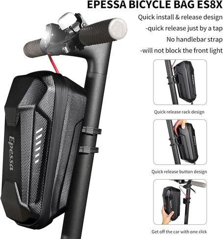 Epessa Universal Scooter Bag, Scooter Storage Bag, Scooter Handlebar Bag, Compatible with Scooters, Bikes, Segway Ninebot and NIU, for Carrying Charger Tools Repair Tools(2L) in Kuwait