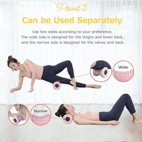 TETOP Wheel Foam Roller, Targeted Muscle Roller for Deep Tissue Massage, Head/Neck/Shoulder/Leg/Foot/Calf Massager for Pain Relief and Circulation(Black) in Saudi Arabia