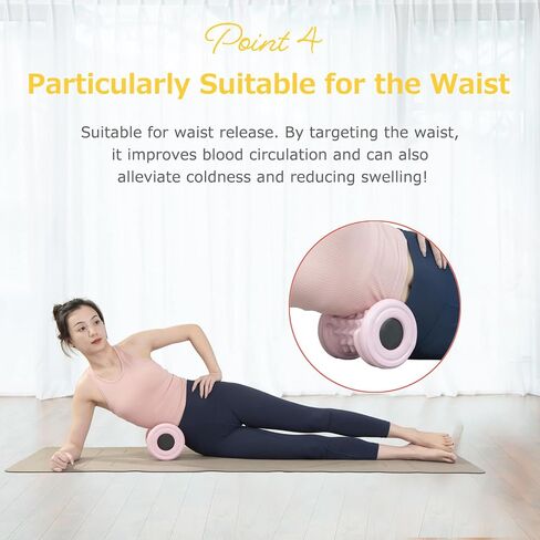 TETOP Wheel Foam Roller, Targeted Muscle Roller for Deep Tissue Massage, Head/Neck/Shoulder/Leg/Foot/Calf Massager for Pain Relief and Circulation(Black) in Saudi Arabia