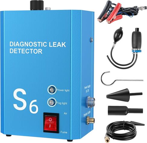ماكينة دخان السيارات مع مضخة هواء مدمجة، مجموعة أدوات كشف التسرب 12 فولت تيار مستمر، عالمية للدراجات النارية/السيارة/الشاحنة in Kuwait
