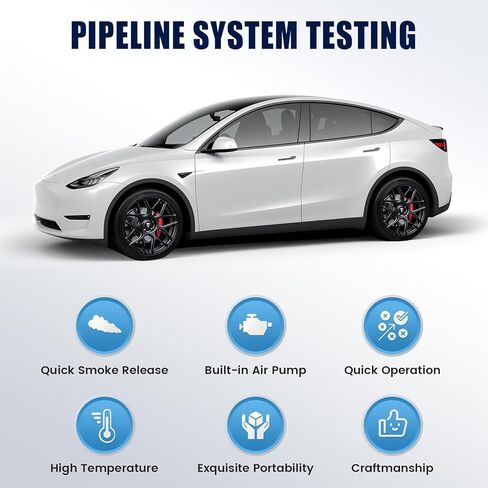 ماكينة دخان السيارات مع مضخة هواء مدمجة، مجموعة أدوات كشف التسرب 12 فولت تيار مستمر، عالمية للدراجات النارية/السيارة/الشاحنة in Kuwait