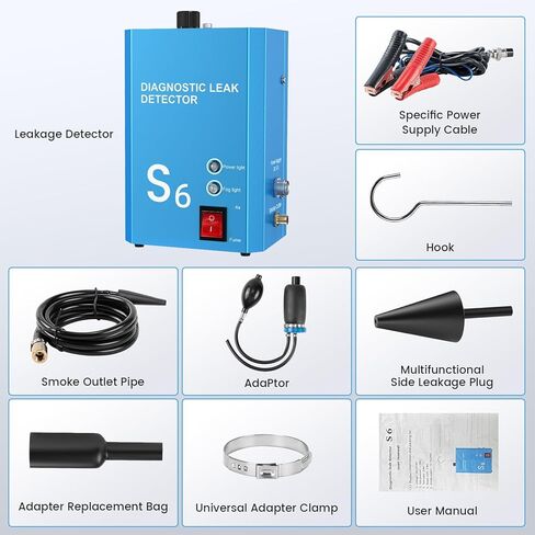 ماكينة دخان السيارات مع مضخة هواء مدمجة، مجموعة أدوات كشف التسرب 12 فولت تيار مستمر، عالمية للدراجات النارية/السيارة/الشاحنة in Kuwait