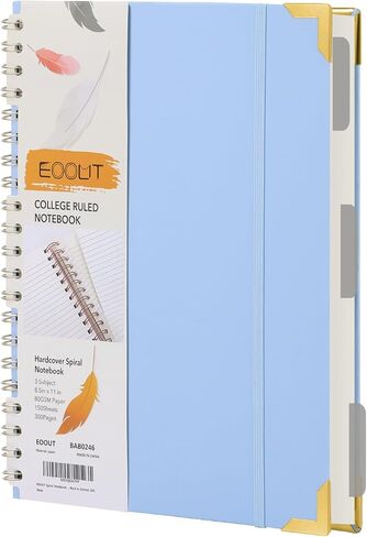 دفتر ملاحظات EOOUT الحلزوني مقاس 8.5 × 11 مجلة حلزونية ذات غلاف صلب للنساء، 300 صفحة حكمت الكلية 3 موضوعات للعمل، العودة إلى المدرسة، الهدايا in Saudi Arabia