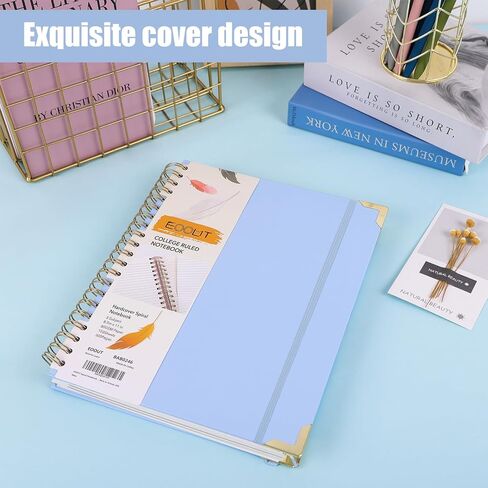 دفتر ملاحظات EOOUT الحلزوني مقاس 8.5 × 11 مجلة حلزونية ذات غلاف صلب للنساء، 300 صفحة حكمت الكلية 3 موضوعات للعمل، العودة إلى المدرسة، الهدايا in Saudi Arabia