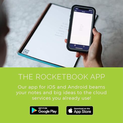 دفتر Rocketbook الذكي القابل لإعادة الاستخدام - دفتر ملاحظات ذكي صديق للبيئة قابل للمسح بغطاء أسود إنفينيتي (8.5 بوصة × 11 بوصة) مع ملحقات Rocketbook in Kuwait