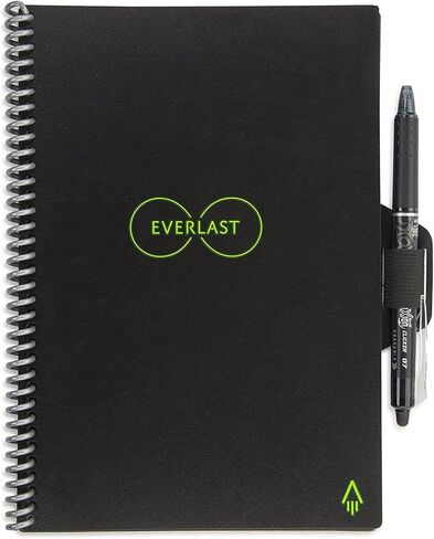 دفتر Rocketbook الذكي القابل لإعادة الاستخدام - دفتر ملاحظات ذكي صديق للبيئة قابل للمسح بغطاء أسود إنفينيتي (8.5 بوصة × 11 بوصة) مع ملحقات Rocketbook in Kuwait