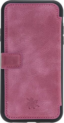Venito Verona Leather Phone Case Compatible with iPhone 11 (6.1 inch) - RFID Blocking Snap-On Flip Back Cover Slim Phone Wallet Case - Antique Brown in Saudi Arabia