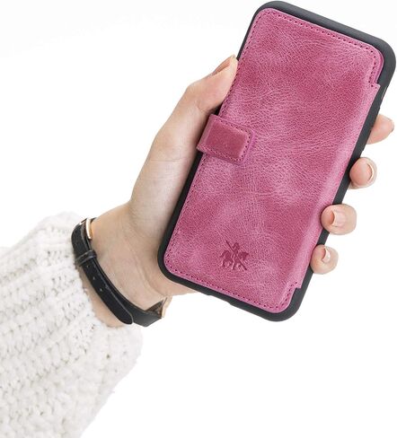 Venito Verona Leather Phone Case Compatible with iPhone 11 (6.1 inch) - RFID Blocking Snap-On Flip Back Cover Slim Phone Wallet Case - Antique Brown in Saudi Arabia