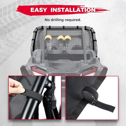 شبكة نافذة خلفية KEMIMOTO XP 1000 شبكة حماية من الشمس ناعمة وجيدة التهوية متوافقة مع 2014+ Polaris RZR XP/XP 4 1000، 2016+ Polaris RZR XP/XP 4 Turbo in Saudi Arabia