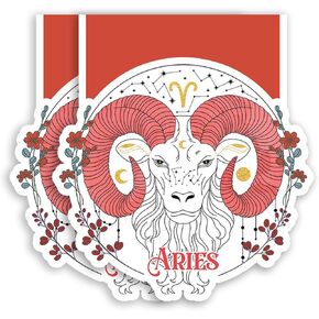 (2Pcs) Aries Horoscope Magnetic Bookmark Zodiac Book Page Markers Gift for Reading Lover Nerd Book Addict Bookish Bookworm Reader Office Stationery - Size 2.7"x2.4" When Folded