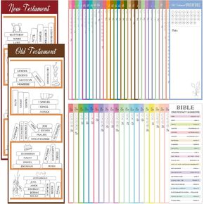 68 PCS Books of the Bible Labmarkers قراءة مرجعية دينية مسيحية بطاقة Dasher Bible Tracker Card للقرصين والأطفال والمشاهير المنزل لوازم المكاتب
