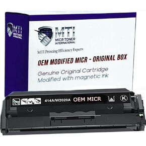 MTI Compatible 414A MICR OEM Modified Replacement for W2020A Toner | Color Enterprise M455dn MFP M480f Pro M454dw M454dn MFP M479fdw M479fdn Printer | Check Printing Magnetic Ink Cartridge