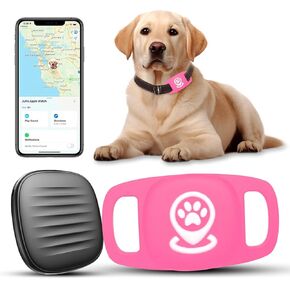 Smart Pet Tracker with Collar Holder, Personalized Dog Location Finder, MFi Certified, No Monthly Fees, Compatible with Apple Find My (iOS Only), Not a GPS Tracker-Black