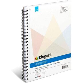 KINGART Mixed Media Art Pad, 60 Sheets, 9 x 12 inches, Sketchbook for Painting, Sketching, Watercolor, Drawing, Coloring