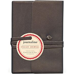 Cavallini Papers Journalino Leather Journal ، 3.25 by 4.25 بوصة ، الفحم