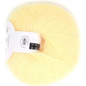 Mohair Pashm Knit ، 26g Roll Angora Yarn Wool Yarn Fluffelious فاخرة غامض الحياكة خيوط يدوية شعبية خيوط يدوية للحياكة DIY الأوشحة الكروشيه (أصفر)