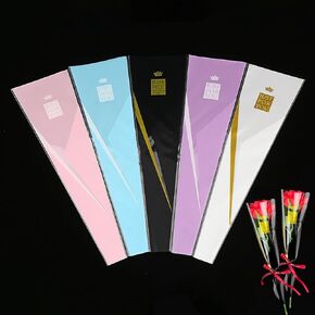 WRBAJIS الأم اليوم أكياس غلاف زهرة واحدة 50pcs 4 أكياس التعبئة والأكمام روز