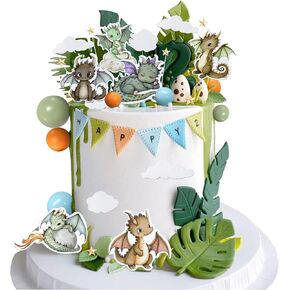 34 PCS Dragon Cake Toppers Dragon Dragon Cake Cake Decorations Dragon Party Decorations for Flying Dragon Dragn Duffer Supplies