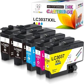 Miss Deer LC3037 حبر خراطيش حبر بديل متوافق مع الأخ LC3037 LC3037XXL LC3039 ، استخدام عالي العائد مع MFC-J6945DW MFC-J5845DW XL MFC-J5945DW MFC-J6545DW XL