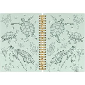 دفتر Sea Turtle Journal - Ocean Sea Life Coastal Somedared Notebooks College حكمت كلية الفصل الدراسي للمكاتب ، وهدايا للنساء الفتيات ، ومكتب Notebles SPORCAL 5.5 "x8.3"