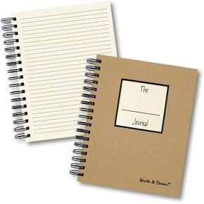 series by Journals Unlimited, Guided Journal, Blank Lined Journal, Full-size 7.5"x 9", Kraft Hard Cover, Made in USA