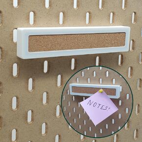 مجرد تعليق Pegboards Cork Board متوافق مع Ikea Skadis - ملحق Pegboard للملاحظات والصور والتذكير - هدية رائعة للمعلمين والطلاب والحرفيين (أبيض غير لامع)