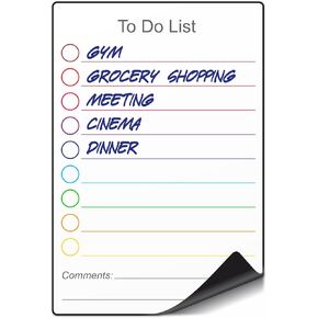 Dry Erase Small Magnetic to Do List White Board for Fridge A5 - Lined Dry Erase Todo List for Refrigerator - Daily Magnetic Planner - Mini Whiteboard Checklist - Magnet Task List White Board