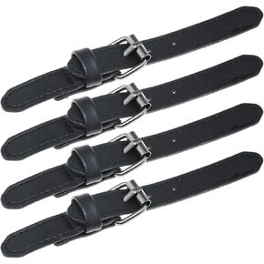 MEETOOT 4PCS 12.5cm Length Black DIY Buckle D Shape Metal Button Head PU Leather Buttons Clothing Accessories for Leather Crafts Clothing Handbag Belt