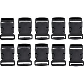 10PCS Quick Release Buckles, Heavy Duty Plastic, Black, Classic Style, Suitable for Backpack, Belt, Strap