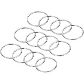 PATIKIL Metal O Rings, 304 Stainless Steel O-Ring Heavy Smooth Round Rings for Macrame, Keychain