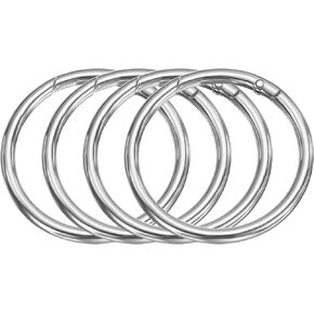 Harfington Metal Spring O Rings Trigger Spring Keyrings Buckle Round Snap Clip لمحفظة كيس مفاتيح DIY